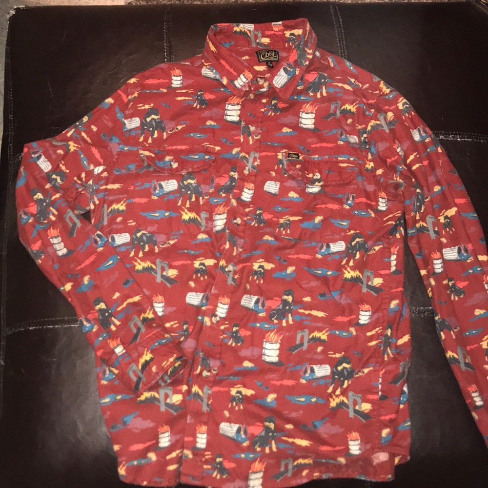 Obey long sleeve button up